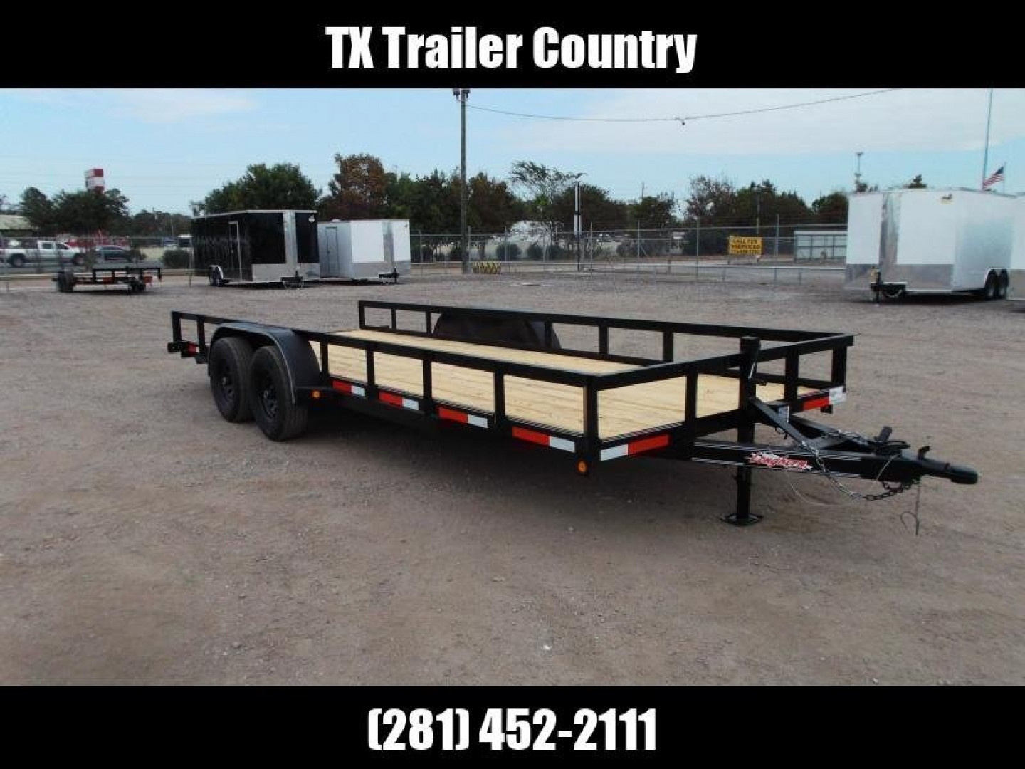 New 2025 LONGHORN TRAILERS 83x20 Utility Trailer / Lowboy Trailer / 5200# Axles / Brakes / 5ft C-Channel Ramps