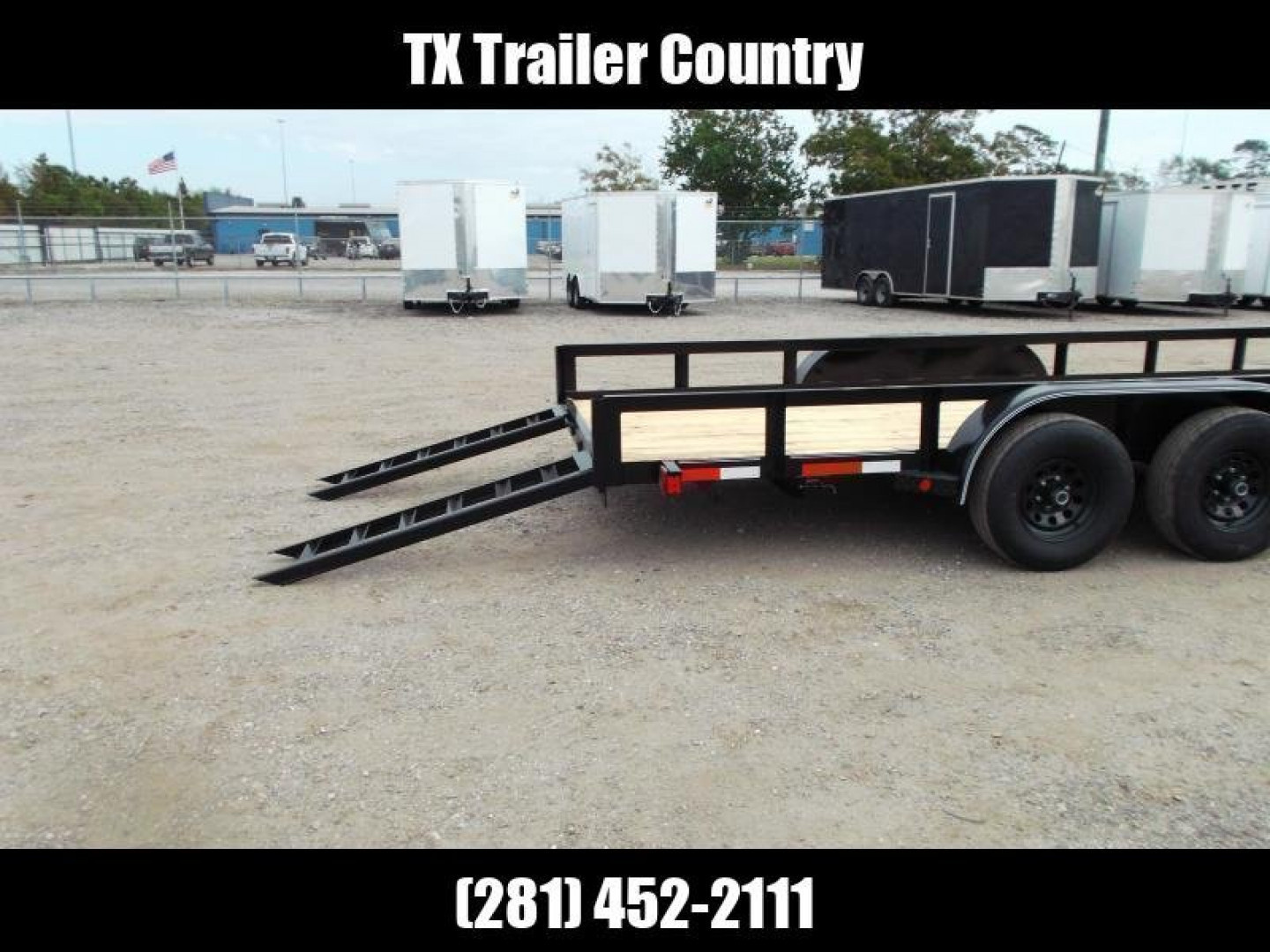 New 2025 LONGHORN TRAILERS 83x20 Utility Trailer / Lowboy Trailer / 5200# Axles / Brakes / 5ft C-Channel Ramps