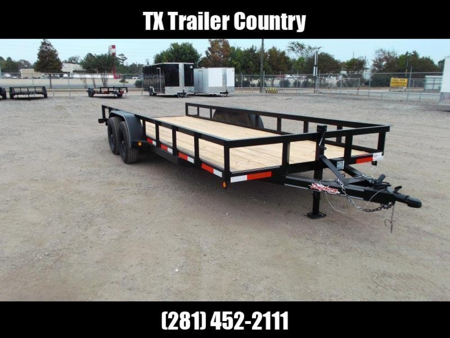 New 2025 LONGHORN TRAILERS 83x20 Utility Trailer / Lowboy Trailer / 5200# Axles / Brakes / 5ft C-Channel Ramps