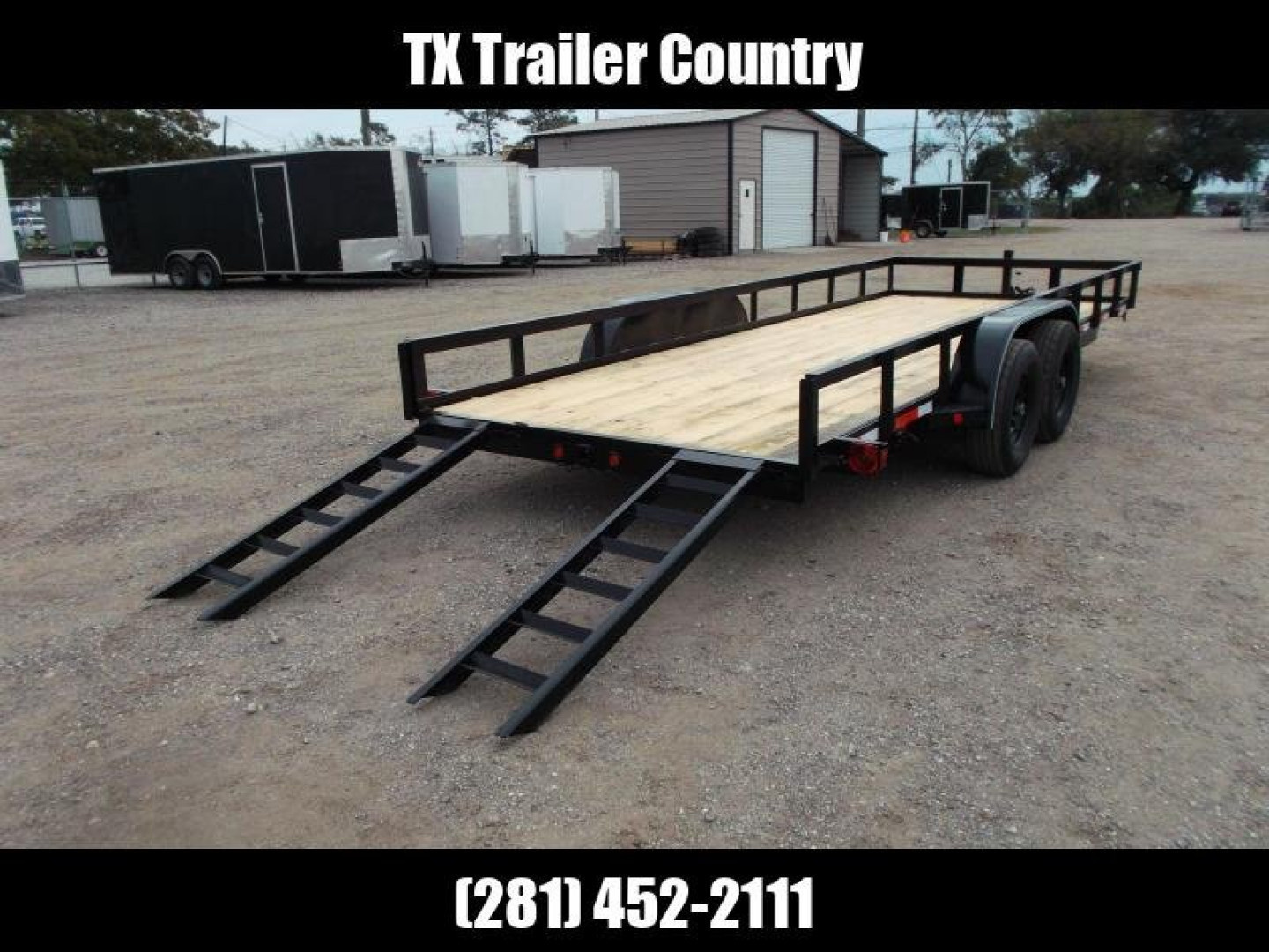 New 2025 LONGHORN TRAILERS 83x20 Utility Trailer / Lowboy Trailer / 5200# Axles / Brakes / 5ft C-Channel Ramps