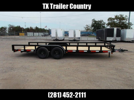 New 2025 LONGHORN TRAILERS 83x20 Utility Trailer / Lowboy Trailer / 5200# Axles / Brakes / 5ft C-Channel Ramps