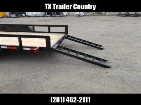 New 2025 LONGHORN TRAILERS 83x20 Utility Trailer / Lowboy Trailer / 5200# Axles / Brakes / 5ft C-Channel Ramps