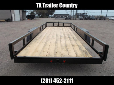 New 2025 LONGHORN TRAILERS 83x20 Utility Trailer / Lowboy Trailer / 5200# Axles / Brakes / 5ft C-Channel Ramps