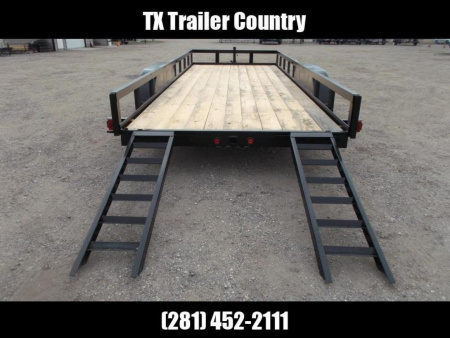 New 2025 LONGHORN TRAILERS 83x20 Utility Trailer / Lowboy Trailer / 5200# Axles / Brakes / 5ft C-Channel Ramps