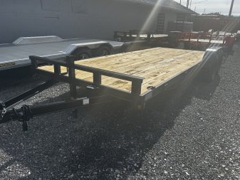 New 2024 P & T Trailers 7K 17+3 CARHAULER WOOD FENDER 7K JACK R R Dump Trailer