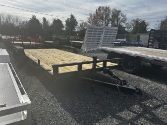 New 2024 P & T Trailers 7K 17+3 CARHAULER WOOD FENDER 7K JACK R R Dump Trailer