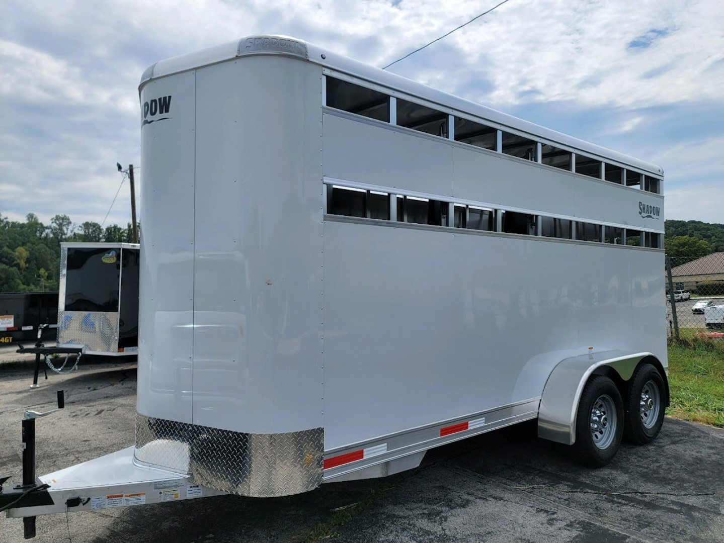 New 2024 Shadow Aluminum 3 horse slant load Stock / Stock Combo Trailer