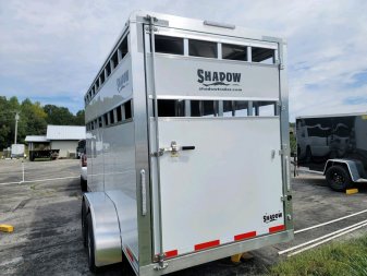 New 2024 Shadow Aluminum 3 horse slant load Stock / Stock Combo Trailer