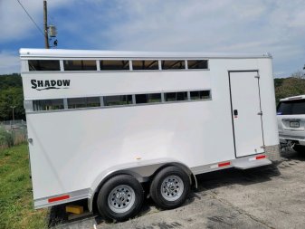 New 2024 Shadow Aluminum 3 horse slant load Stock / Stock Combo Trailer
