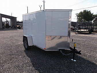 New 2025 COVERED WAGON TRAILERS 5x8 Single Axle Cargo Trailer / Enclosed Trailer / Swing Door / LED's / Semi-Screwless Exterior