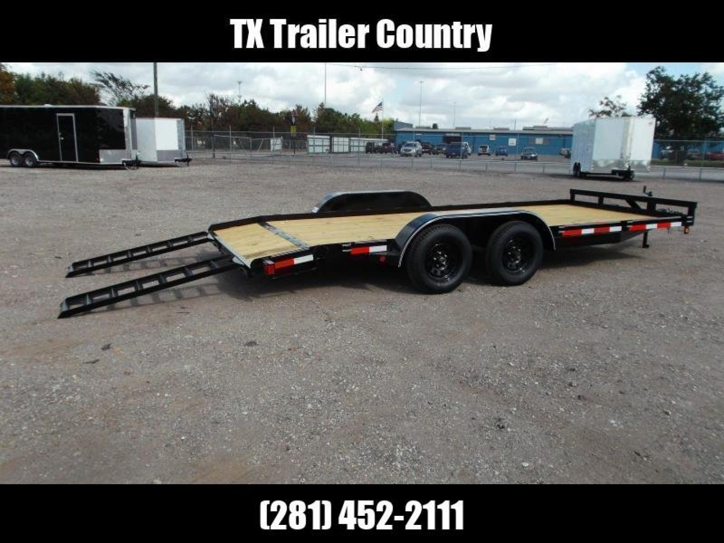 New 2025 LONGHORN TRAILERS 83x18 7K Car Hauler Trailer / Race Car Trailer / 2ft Dovetail / 5ft Ramps / Brakes