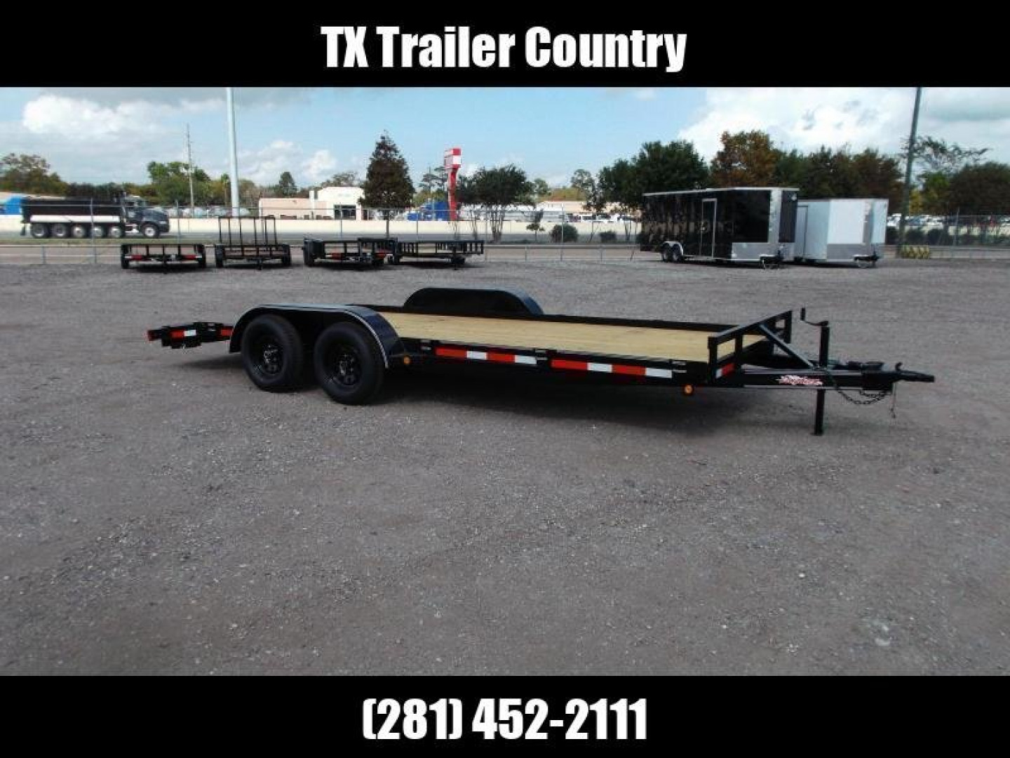 New 2025 LONGHORN TRAILERS 83x18 7K Car Hauler Trailer / Race Car Trailer / 2ft Dovetail / 5ft Ramps / Brakes