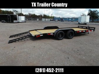 New 2025 LONGHORN TRAILERS 83x18 7K Car Hauler Trailer / Race Car Trailer / 2ft Dovetail / 5ft Ramps / Brakes