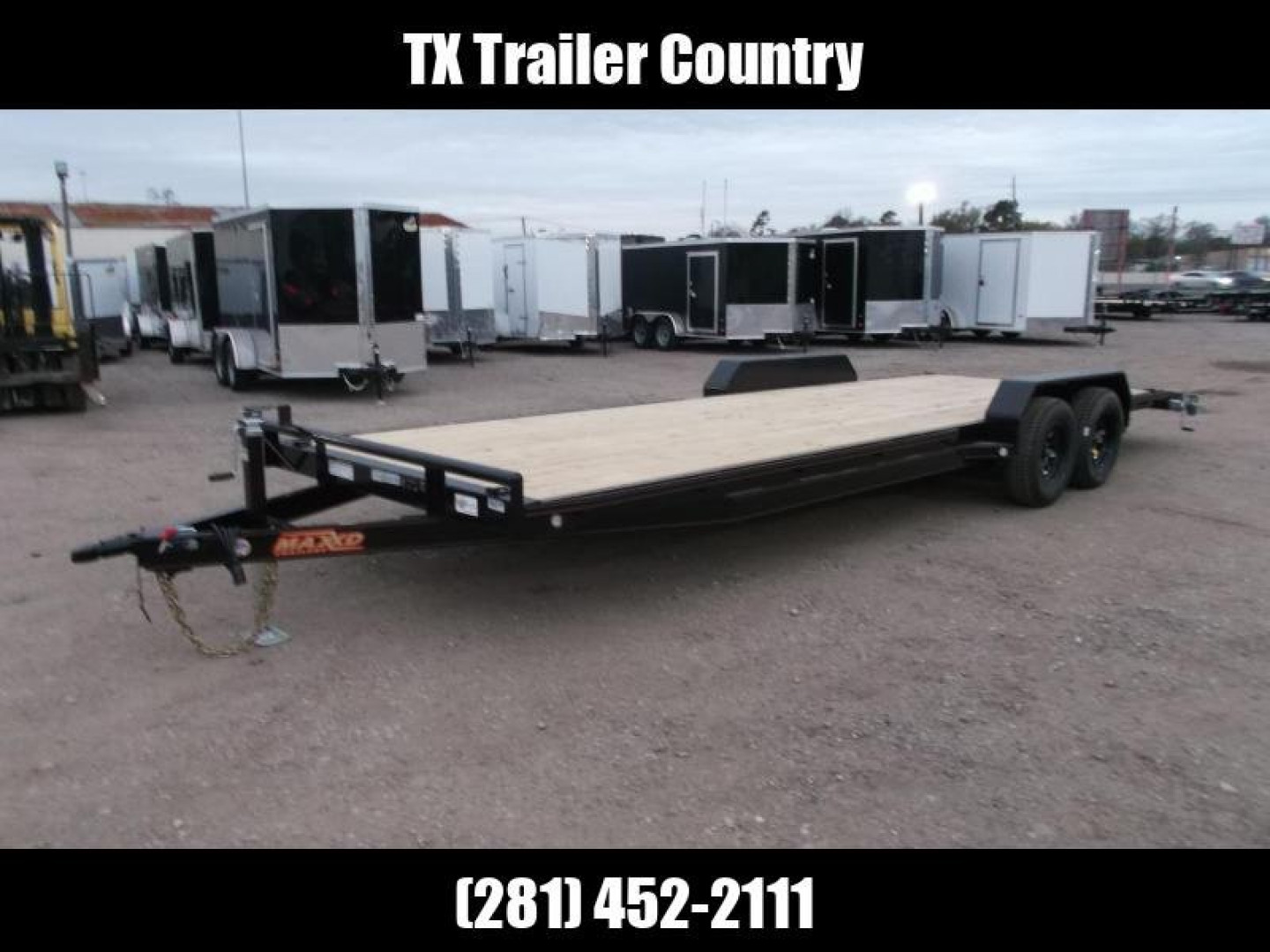 New 2025 MAXXD 83X24 10K C5X Car Hauler / Racing Trailer / Flatbed Trailer / 5200# Axles / Powder Coated / Dovetail / LEDs / 5ft Stow Away C-Channel Ramps