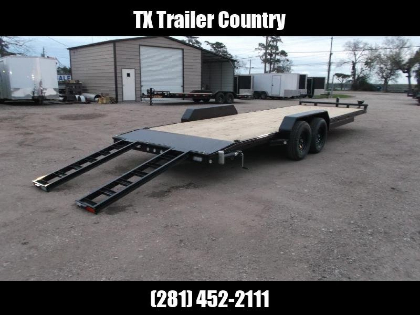 New 2025 MAXXD 83X24 10K C5X Car Hauler / Racing Trailer / Flatbed Trailer / 5200# Axles / Powder Coated / Dovetail / LEDs / 5ft Stow Away C-Channel Ramps