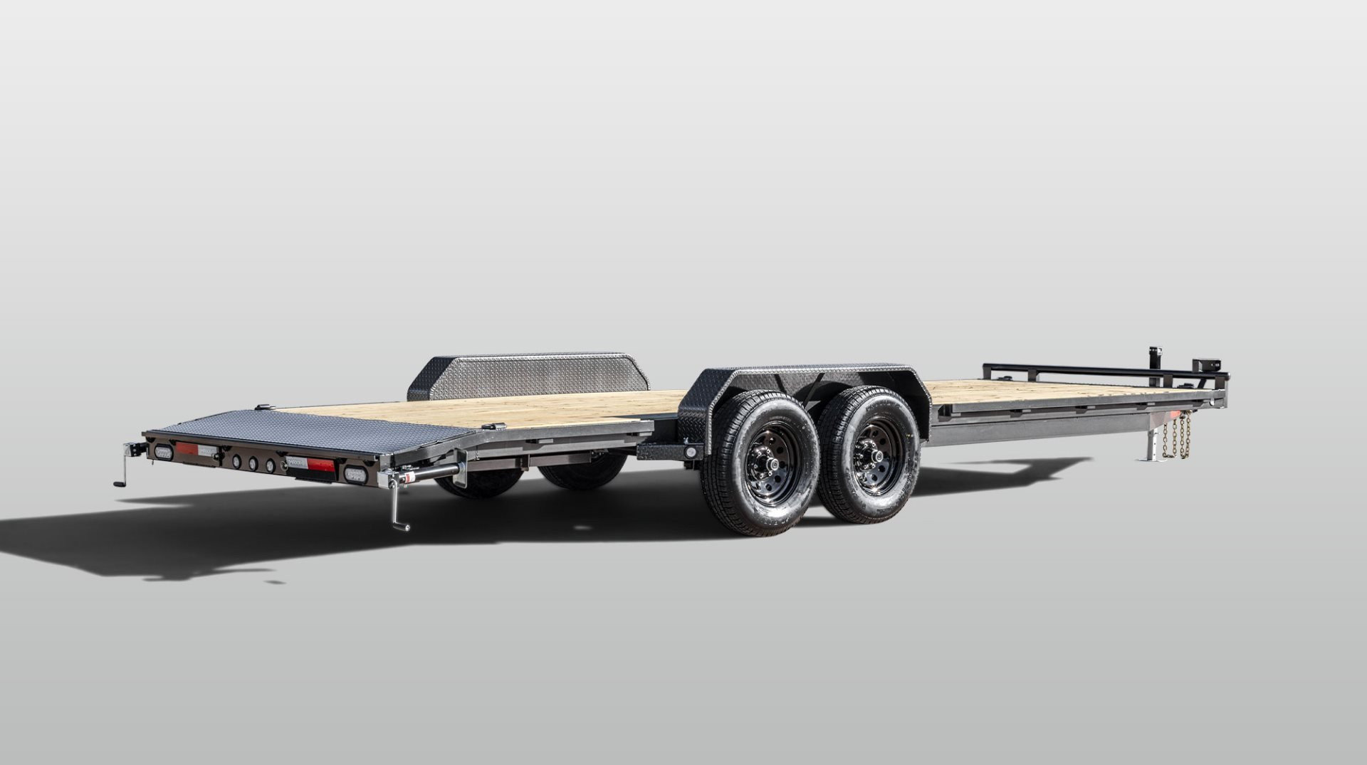 New 2025 MAXXD 83X24 10K C5X Car Hauler / Racing Trailer / Flatbed Trailer / 5200# Axles / Powder Coated / Dovetail / LEDs / 5ft Stow Away C-Channel Ramps