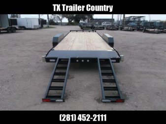 New 2025 MAXXD 83X24 10K C5X Car Hauler / Racing Trailer / Flatbed Trailer / 5200# Axles / Powder Coated / Dovetail / LEDs / 5ft Stow Away C-Channel Ramps