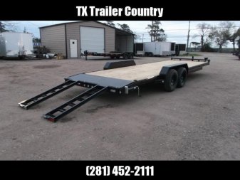 New 2025 MAXXD 83X24 10K C5X Car Hauler / Racing Trailer / Flatbed Trailer / 5200# Axles / Powder Coated / Dovetail / LEDs / 5ft Stow Away C-Channel Ramps