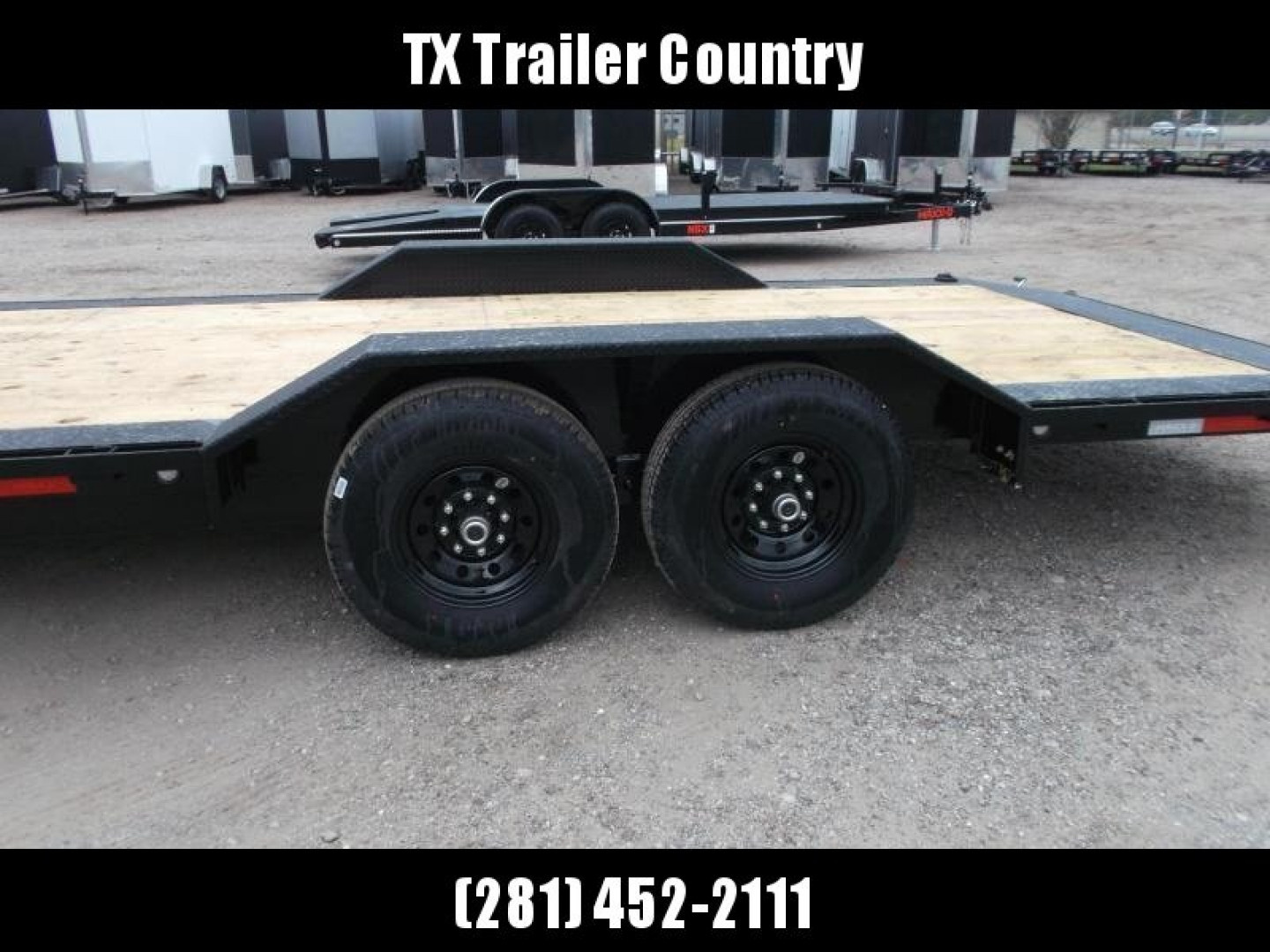 New 2025 Maxxd 102x24 10K H5X Car Hauler / Flatbed Trailer / Equipment Hauler / Powder Coated / 5200# Axles / Drive Over Fenders / 5ft Stow Away C-Channel Ramps