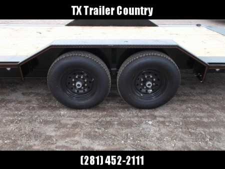 New 2025 Maxxd 102x24 10K H5X Car Hauler / Flatbed Trailer / Equipment Hauler / Powder Coated / 5200# Axles / Drive Over Fenders / 5ft Stow Away C-Channel Ramps