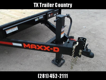 New 2025 Maxxd 102x24 10K H5X Car Hauler / Flatbed Trailer / Equipment Hauler / Powder Coated / 5200# Axles / Drive Over Fenders / 5ft Stow Away C-Channel Ramps