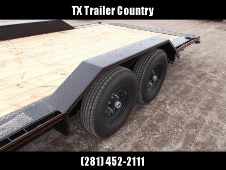 New 2025 Maxxd 102x24 10K H5X Car Hauler / Flatbed Trailer / Equipment Hauler / Powder Coated / 5200# Axles / Drive Over Fenders / 5ft Stow Away C-Channel Ramps