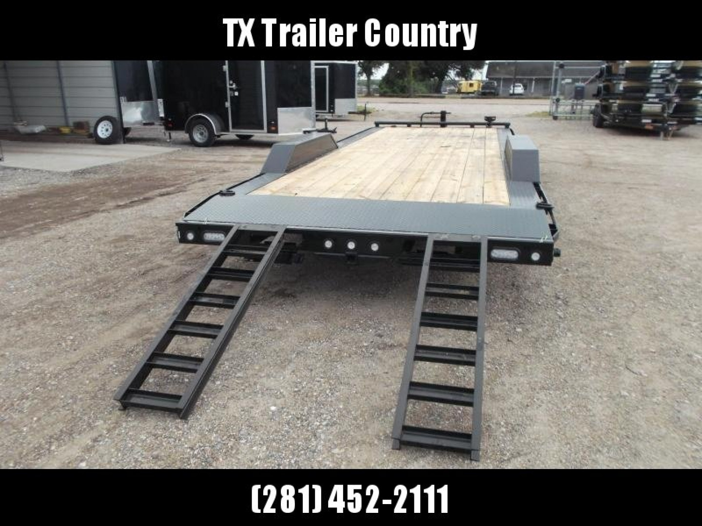 New 2025 Maxxd 102x24 10K H5X Car Hauler / Flatbed Trailer / Equipment Hauler / Powder Coated / 5200# Axles / Drive Over Fenders / 5ft Stow Away C-Channel Ramps