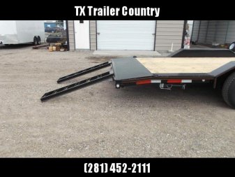 New 2025 Maxxd 102x24 10K H5X Car Hauler / Flatbed Trailer / Equipment Hauler / Powder Coated / 5200# Axles / Drive Over Fenders / 5ft Stow Away C-Channel Ramps