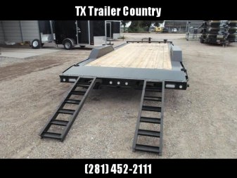 New 2025 Maxxd 102x24 10K H5X Car Hauler / Flatbed Trailer / Equipment Hauler / Powder Coated / 5200# Axles / Drive Over Fenders / 5ft Stow Away C-Channel Ramps