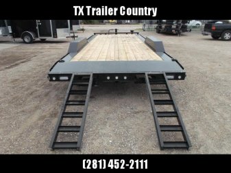 New 2025 Maxxd 102x24 10K H5X Car Hauler / Flatbed Trailer / Equipment Hauler / Powder Coated / 5200# Axles / Drive Over Fenders / 5ft Stow Away C-Channel Ramps