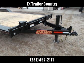 New 2025 Maxxd 102x24 10K H5X Car Hauler / Flatbed Trailer / Equipment Hauler / Powder Coated / 5200# Axles / Drive Over Fenders / 5ft Stow Away C-Channel Ramps