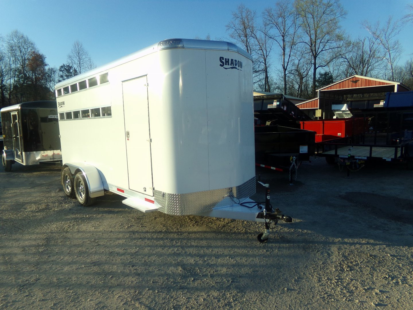 New 2024 SHADOW 3 HORSE WHITE Pen / Stock Combo Trailer
