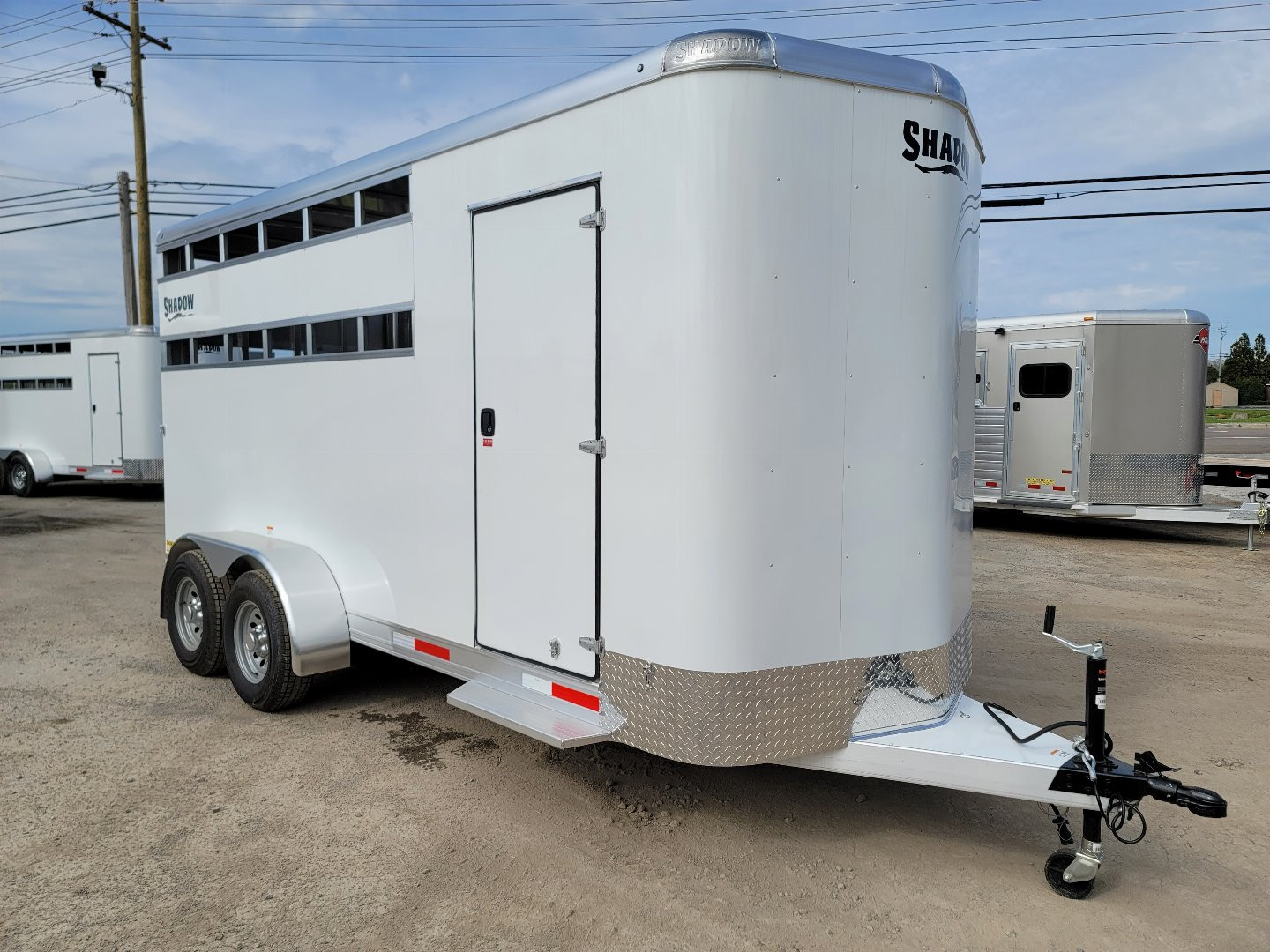 New 2024 SHADOW 3 HORSE WHITE Pen / Stock Combo Trailer