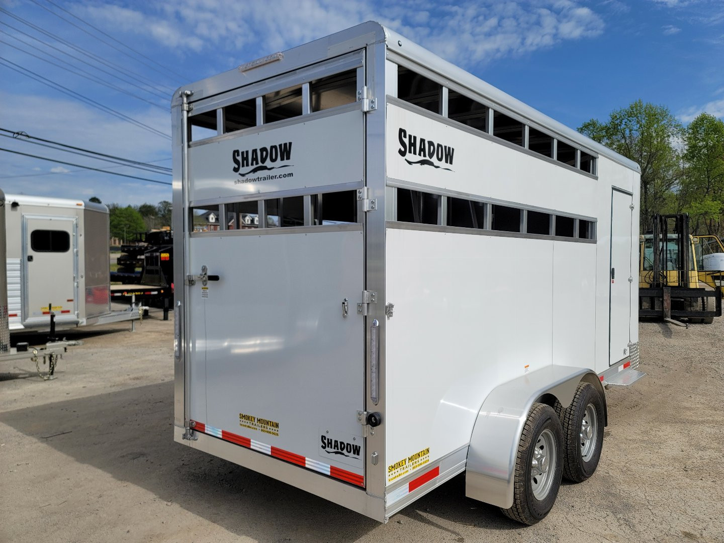 New 2024 SHADOW 3 HORSE WHITE Pen / Stock Combo Trailer