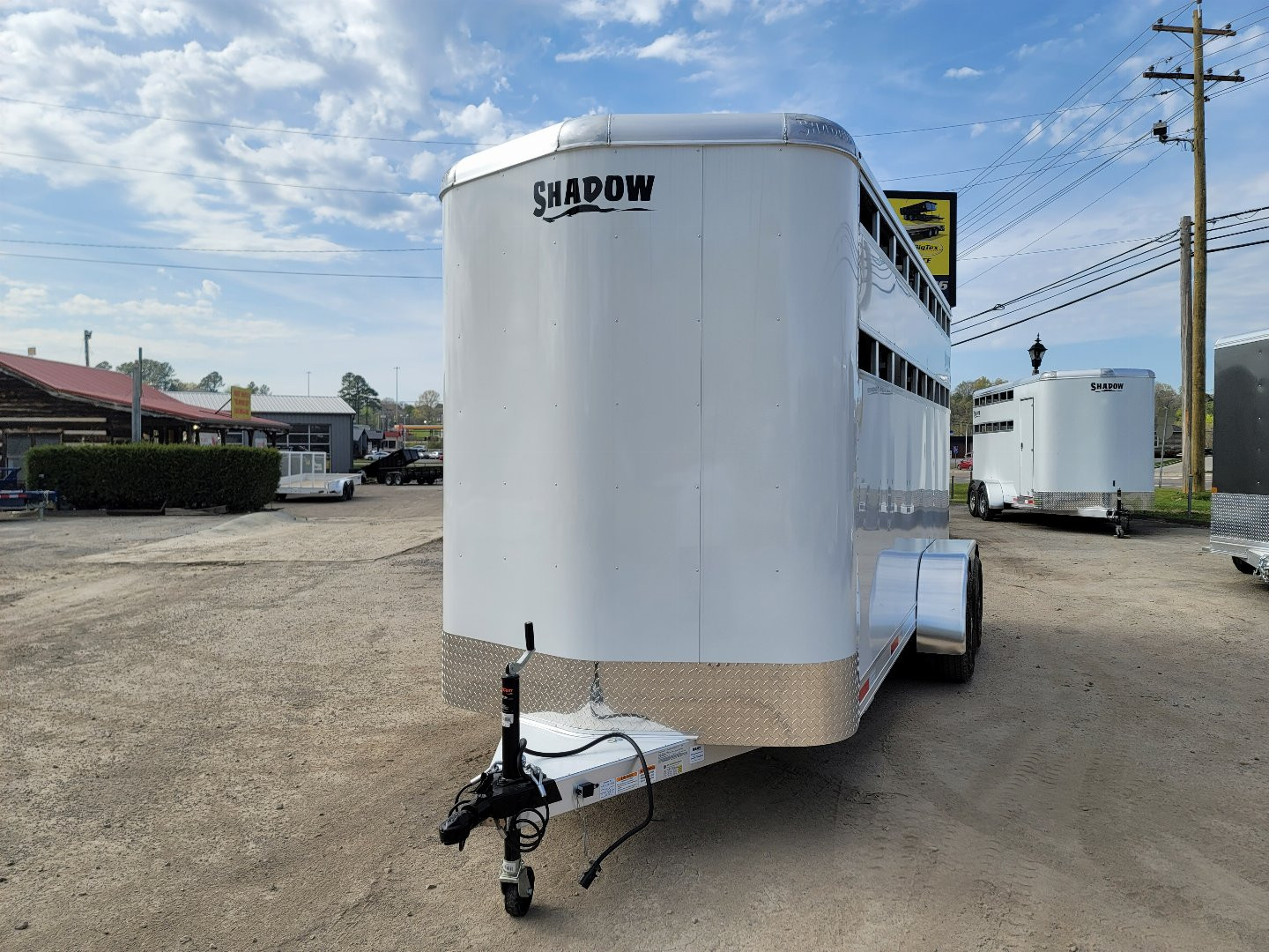New 2024 SHADOW 3 HORSE WHITE Pen / Stock Combo Trailer