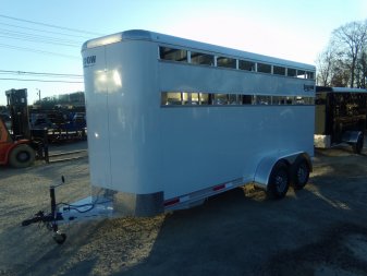New 2024 SHADOW 3 HORSE WHITE Pen / Stock Combo Trailer