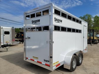 New 2024 SHADOW 3 HORSE WHITE Pen / Stock Combo Trailer