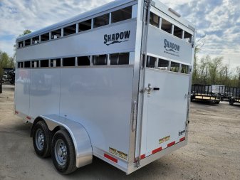 New 2024 SHADOW 3 HORSE WHITE Pen / Stock Combo Trailer