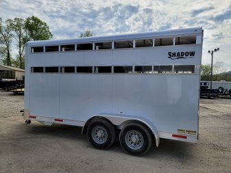 New 2024 SHADOW 3 HORSE WHITE Pen / Stock Combo Trailer