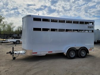 New 2024 SHADOW 3 HORSE WHITE Pen / Stock Combo Trailer