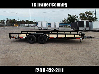 New 2025 LONGHORN TRAILERS 83x20 Utility Trailer / Lowboy Trailer / 5200# Axles / Brakes / 5ft C-Channel Ramps
