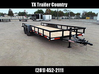 New 2025 LONGHORN TRAILERS 83x20 Utility Trailer / Lowboy Trailer / 5200# Axles / Brakes / 5ft C-Channel Ramps