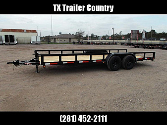 New 2025 LONGHORN TRAILERS 83x20 Utility Trailer / Lowboy Trailer / 5200# Axles / Brakes / 5ft C-Channel Ramps
