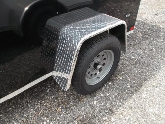 New 2025 COVERED WAGON TRAILERS 5x8 Single Axle Cargo Trailer / Enclosed Trailer / Ramp / Side Door / .030 Black Semi-Screwless Exterior