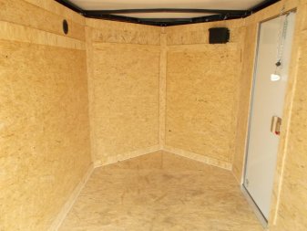 New 2025 COVERED WAGON TRAILERS 5x8 Single Axle Cargo Trailer / Enclosed Trailer / Ramp / Side Door / .030 Black Semi-Screwless Exterior
