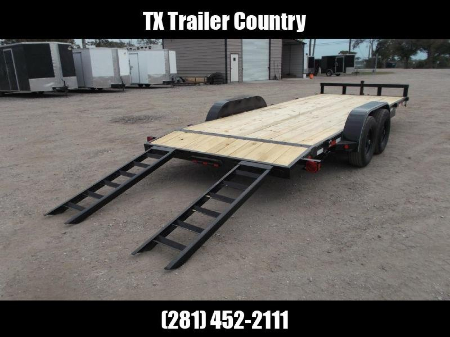 New 2025 LONGHORN TRAILERS 83x20 10K Car Hauler / Racing Trailer / Flat Deck / 5200# Axles / 7K Jack / 2ft Dovetail / 5ft C-Channel Ramps