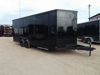 New 2025 COVERED WAGON TRAILERS 8.5x20 Cargo / Enclosed Trailer / Car Hauler / 5200# Axles / 7ft Interior / 60" Triple Tube Tongue / 48" RV Door / Extra Wide Ramp / Black Out Package