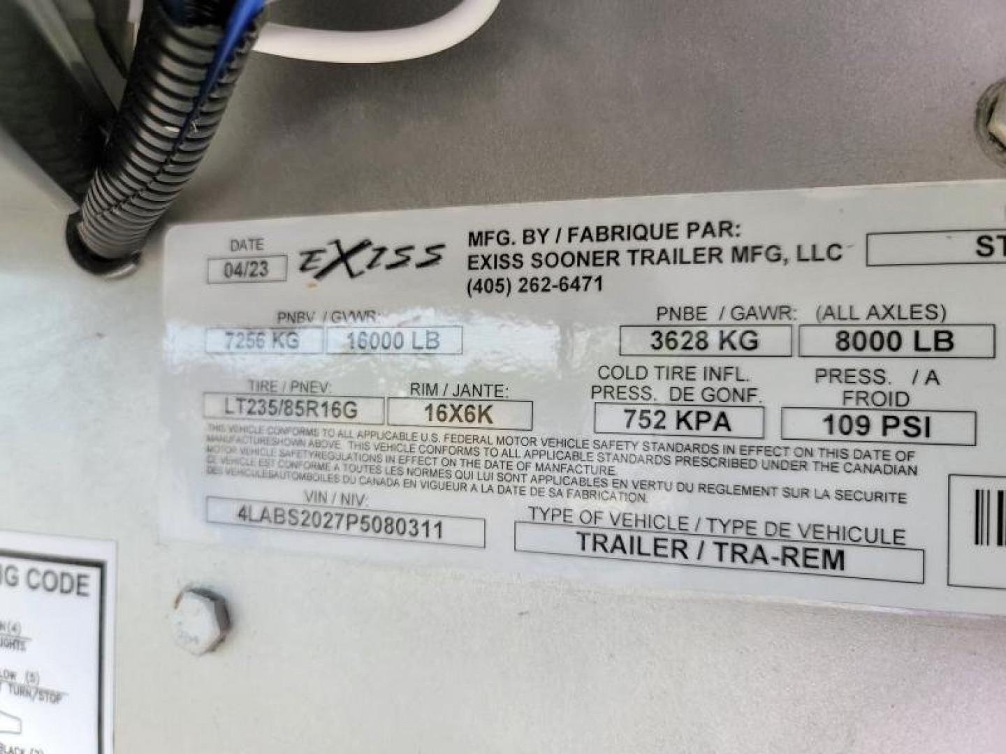 New 2023 Exiss Trailers STK 7020 - 7'0" Tall Other Stock / Stock Combo Trailer