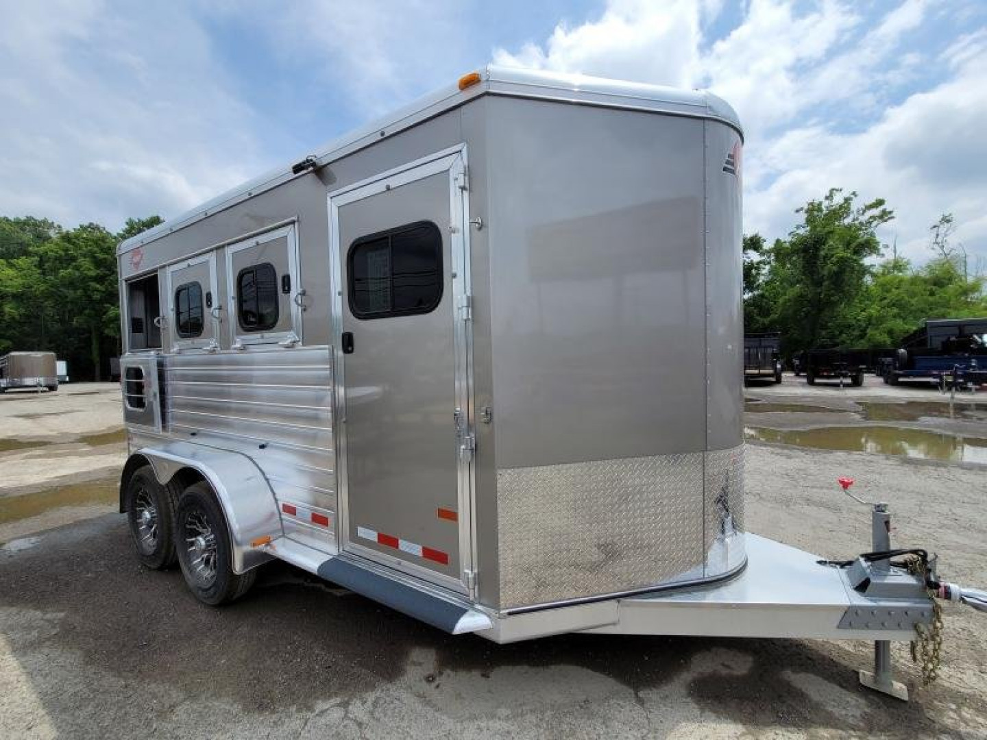 New 2023 Hart Trailers MVP 3 HORSE SLANT Stock / Stock Combo Trailer