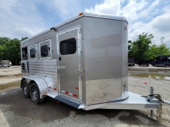 New 2023 Hart Trailers MVP 3 HORSE SLANT Stock / Stock Combo Trailer